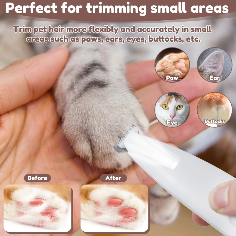 PawPal Pet Grooming Clipper– LED, Low Noise, Cordless, Waterproof
