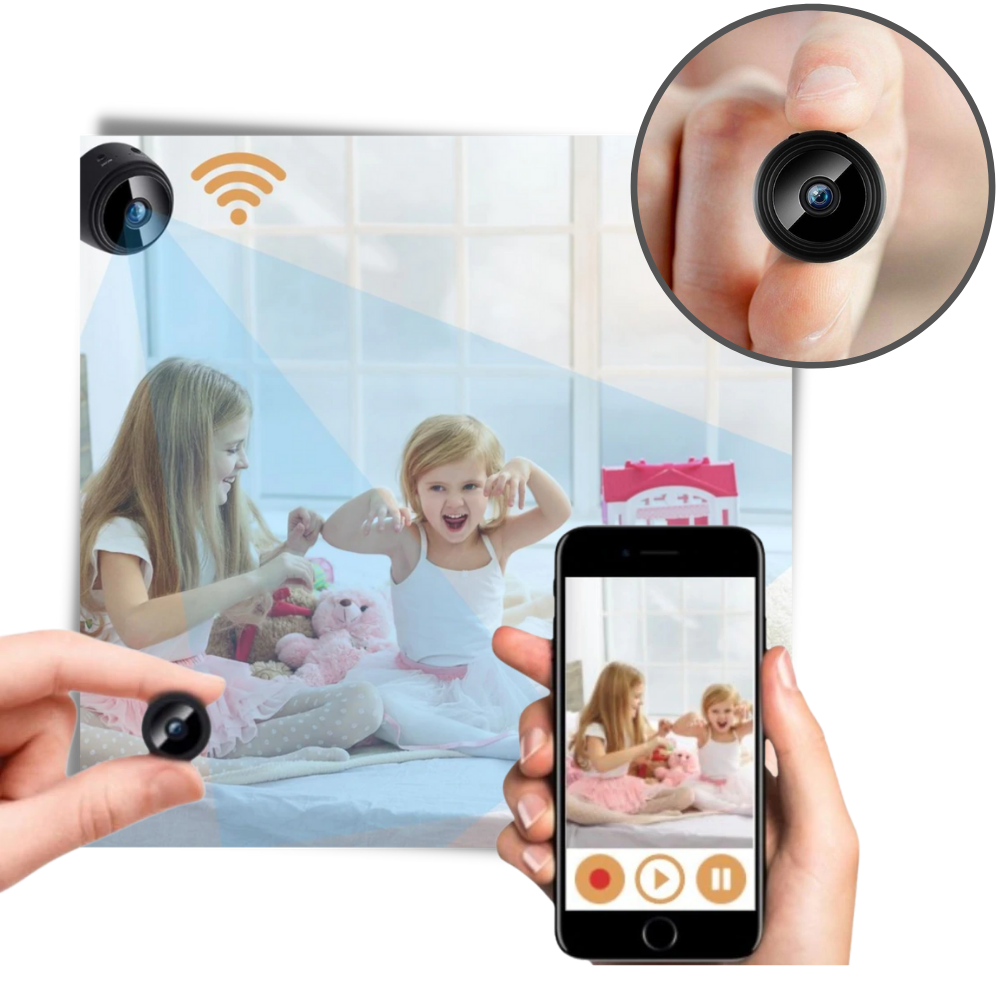 Mini Wireless Surveillance Camera - Portable HD Security Cam with Night Vision