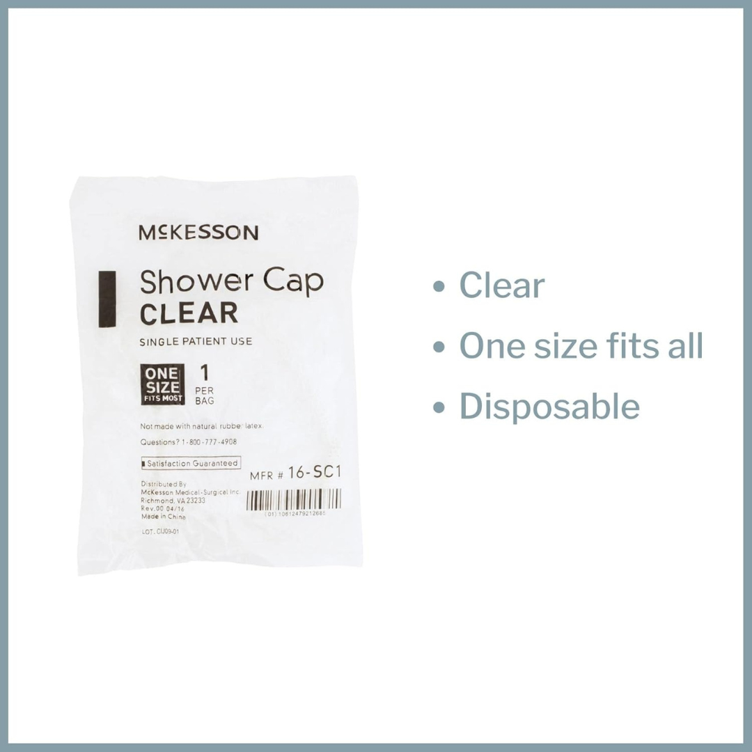 Shower Cap McKesson One Size Fits Most Clear, Packaging Type- Each