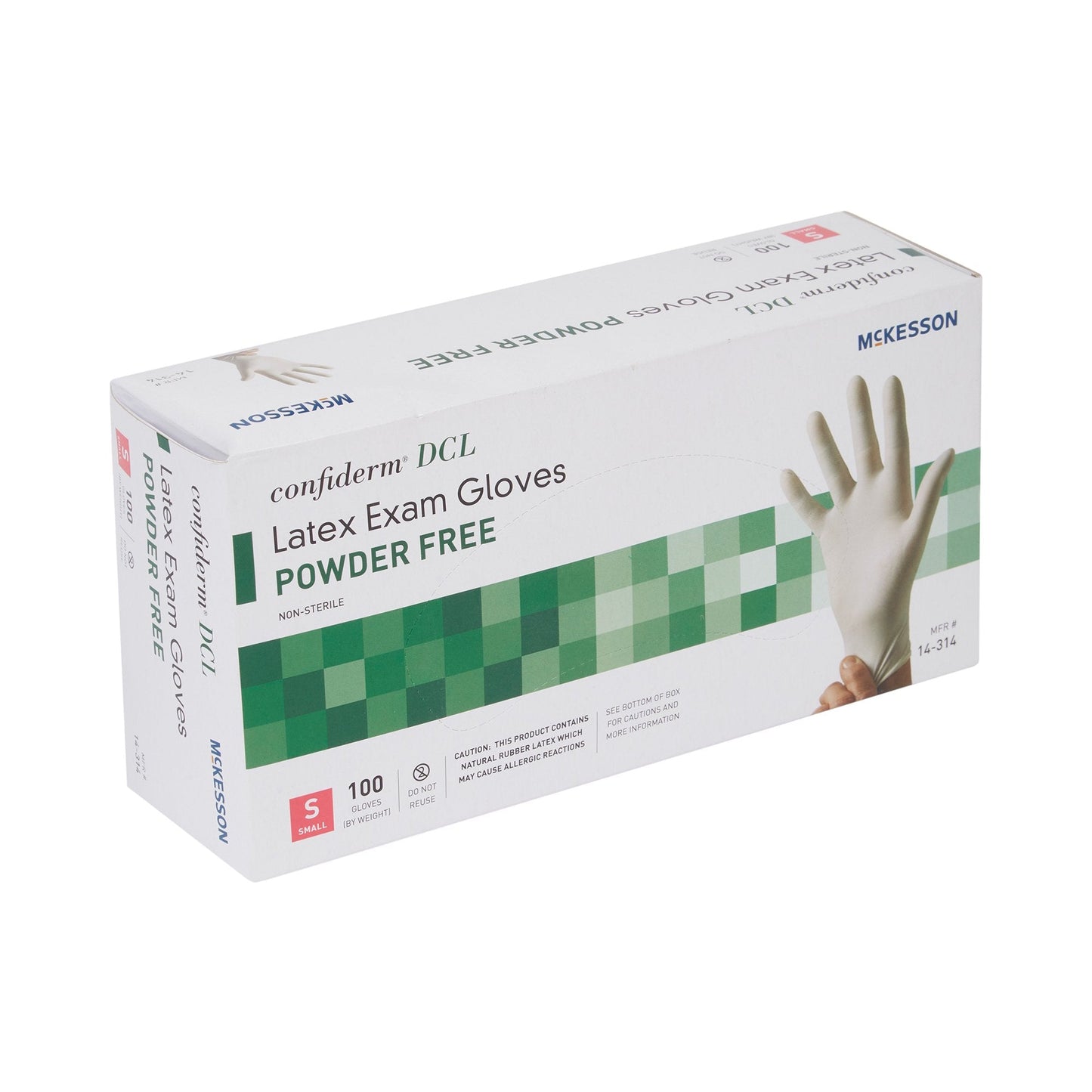 Exam Glove McKesson Confiderm Small NonSterile Latex Standard Cuff Length Smooth Ivory Not Rated, Packaging Type- Box