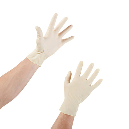 Exam Glove McKesson Confiderm Large NonSterile Latex Standard Cuff Length Smooth Ivory Not Rated, Packaging Type- Box