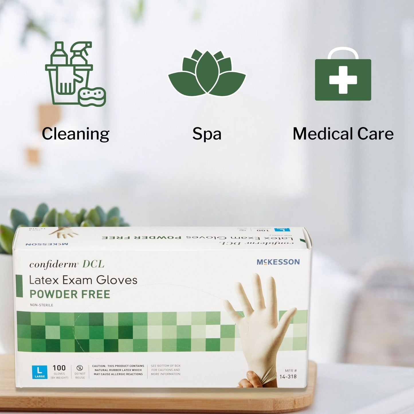 Exam Glove McKesson Confiderm Large NonSterile Latex Standard Cuff Length Smooth Ivory Not Rated, Packaging Type- Box