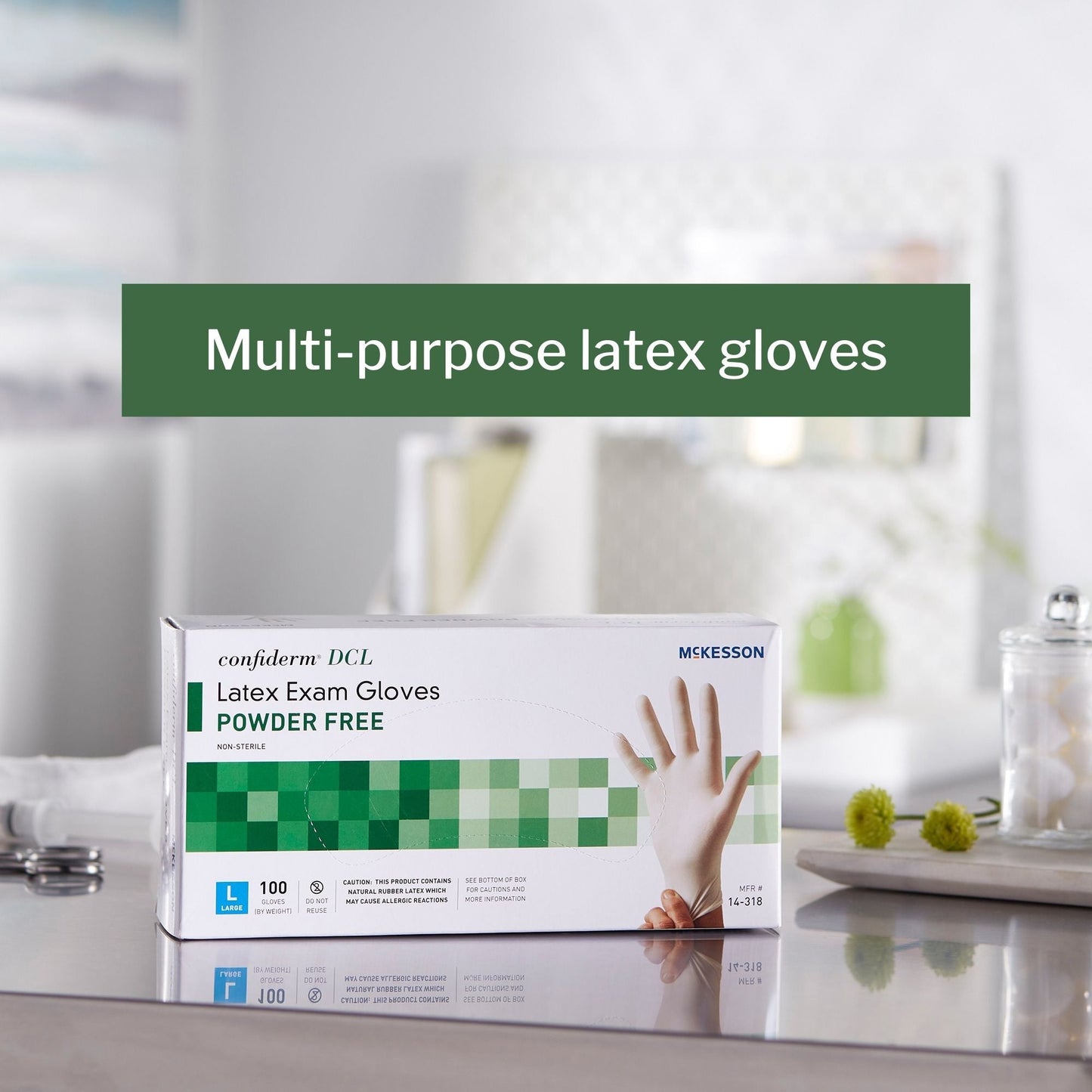 Exam Glove McKesson Confiderm Large NonSterile Latex Standard Cuff Length Smooth Ivory Not Rated, Packaging Type- Box