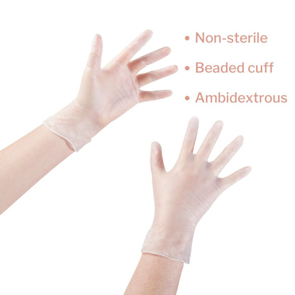 Exam Glove McKesson Medium NonSterile Vinyl Standard Cuff Length Smooth Clear Not Rated, Packaging Type- Box