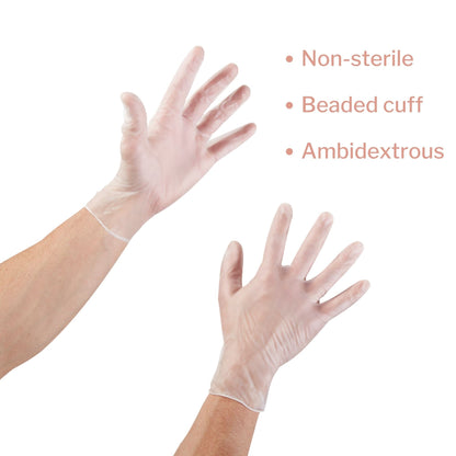 Exam Glove McKesson X-Large NonSterile Vinyl Standard Cuff Length Smooth Clear Not Rated, Packaging Type- Box