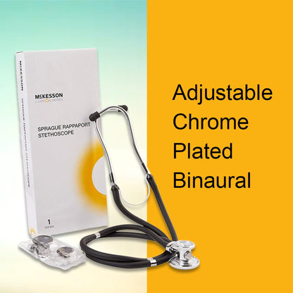 Sprague Stethoscope McKesson LUMEON Black 2-Tube 22 Inch Tube Double Sided Chestpiece, Packaging Type- Each