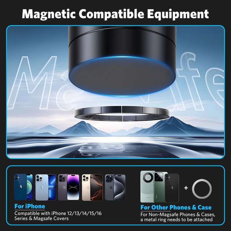 Airis Magnetic Vacuum Phone Holder – Hands-Free Car Mount with 360° Rotation