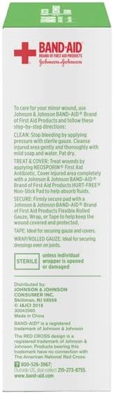 Non-Adherent Dressing Band-Aid Hurt-Free 3 X 4 Inch Sterile 10 per Pack, Packaging Type- Box