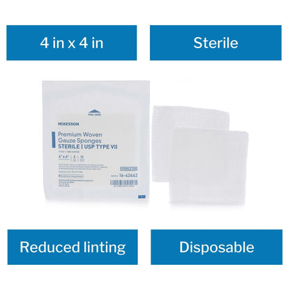 Gauze Sponge McKesson 4 X 4 Inch 12-Ply Sterile 2 per Pack, Packaging Type- Box
