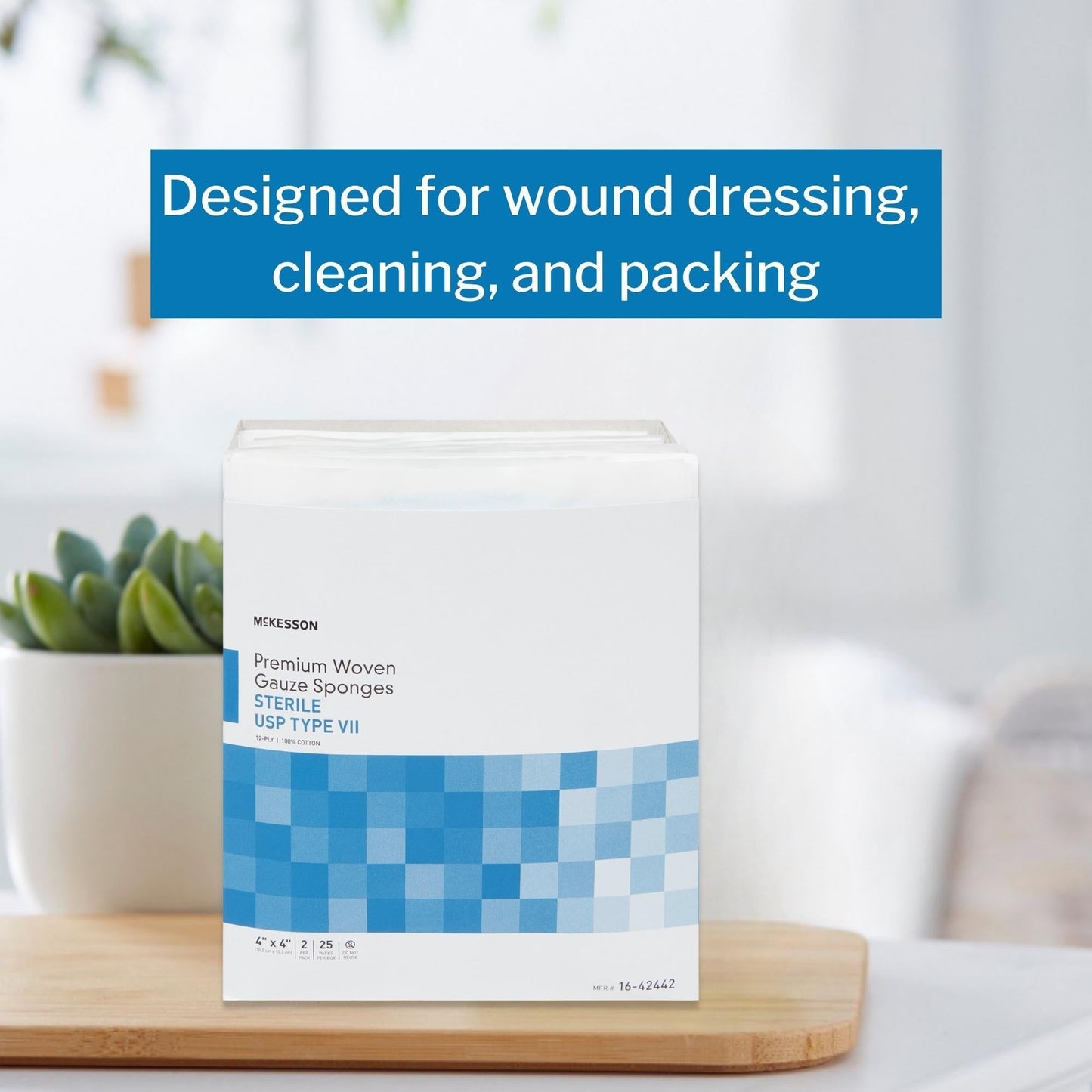 Gauze Sponge McKesson 4 X 4 Inch 12-Ply Sterile 2 per Pack, Packaging Type- Box