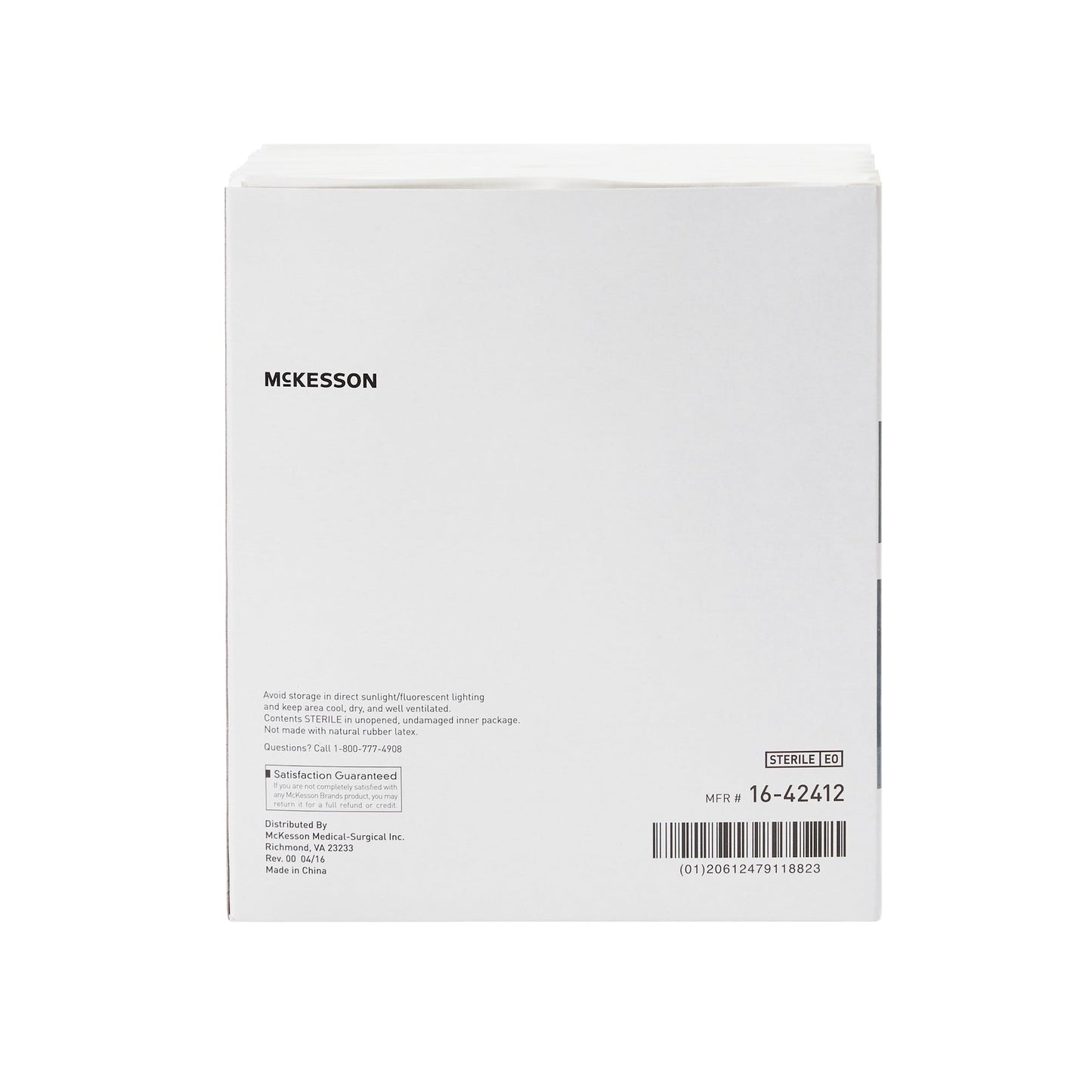 Gauze Sponge McKesson 4 X 4 Inch 12-Ply Sterile 1 per Pack, Packaging Type- Box