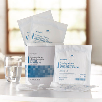 Gauze Sponge McKesson 4 X 4 Inch 12-Ply Sterile 1 per Pack, Packaging Type- Box