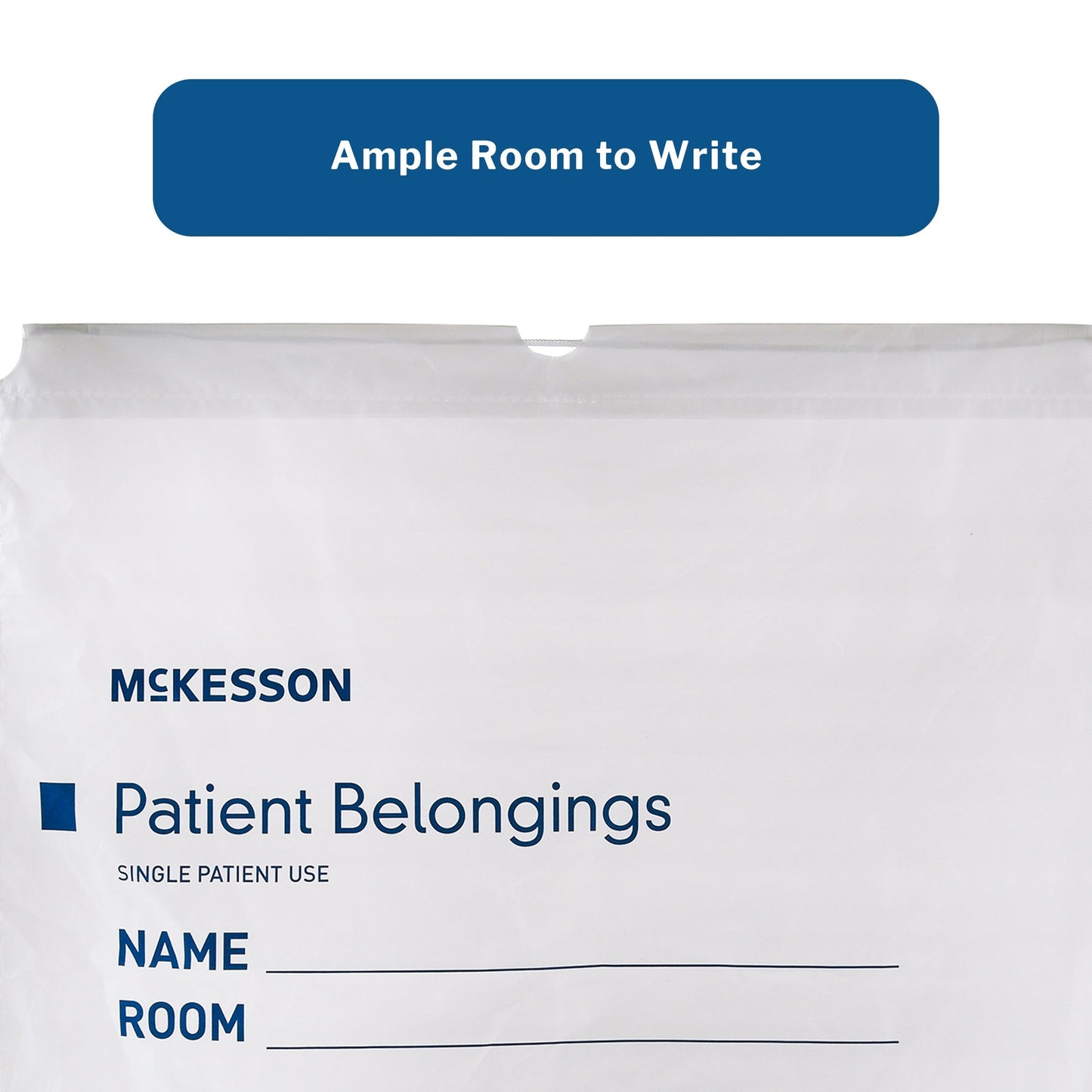 Patient Belongings Bag McKesson 4 X 20 X 20 Inch Polyethylene Drawstring Closure White, Packaging Type- Each