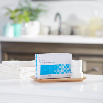 Medical Tape McKesson White 1 Inch X 10 Yard Silk-Like Cloth NonSterile, Packaging Type- Box