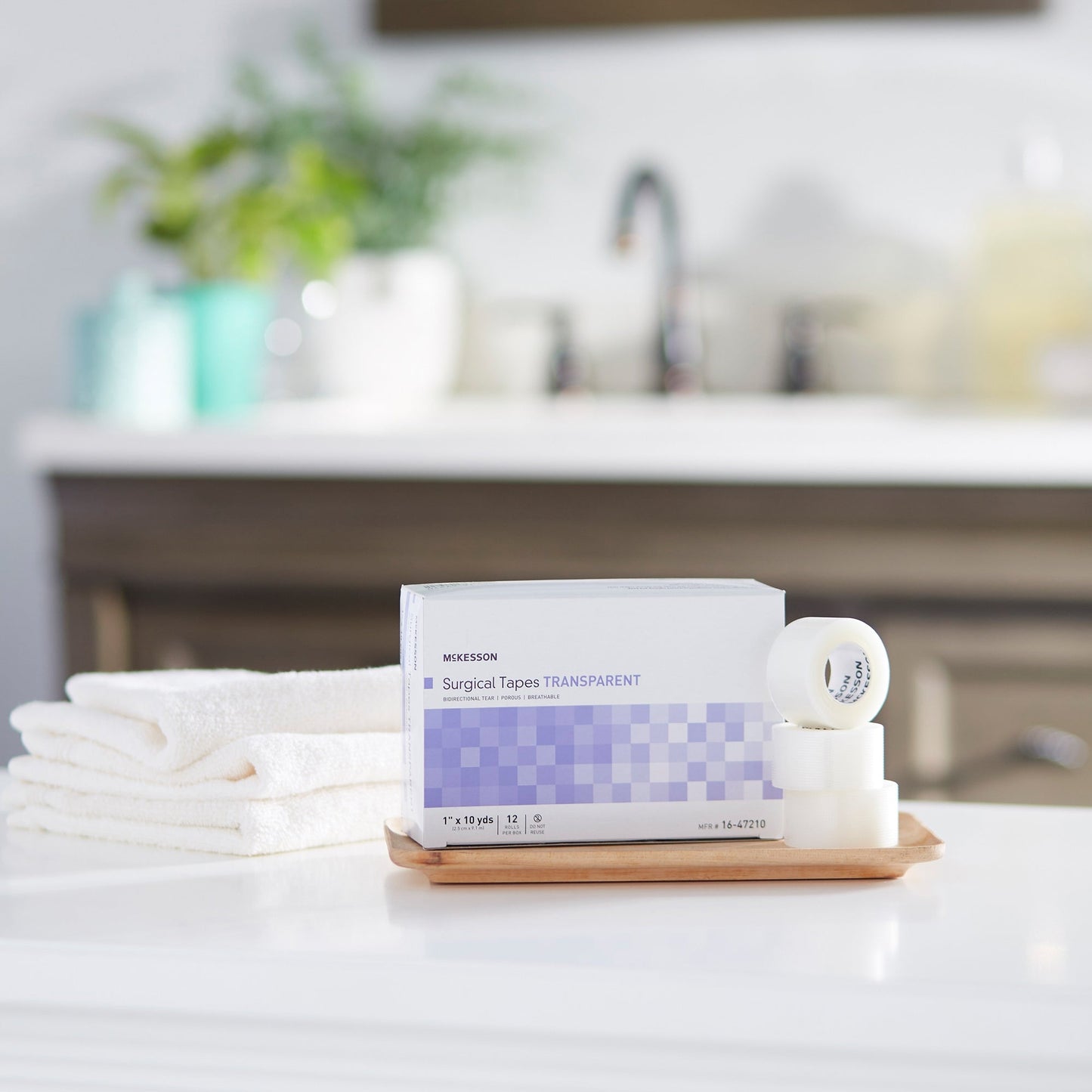 Medical Tape McKesson Transparent 1 Inch X 10 Yard Plastic NonSterile, Packaging Type- Box