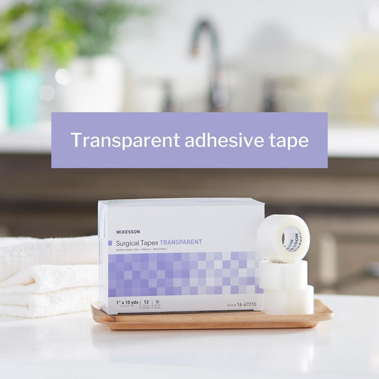 Medical Tape McKesson Transparent 1 Inch X 10 Yard Plastic NonSterile, Packaging Type- Box