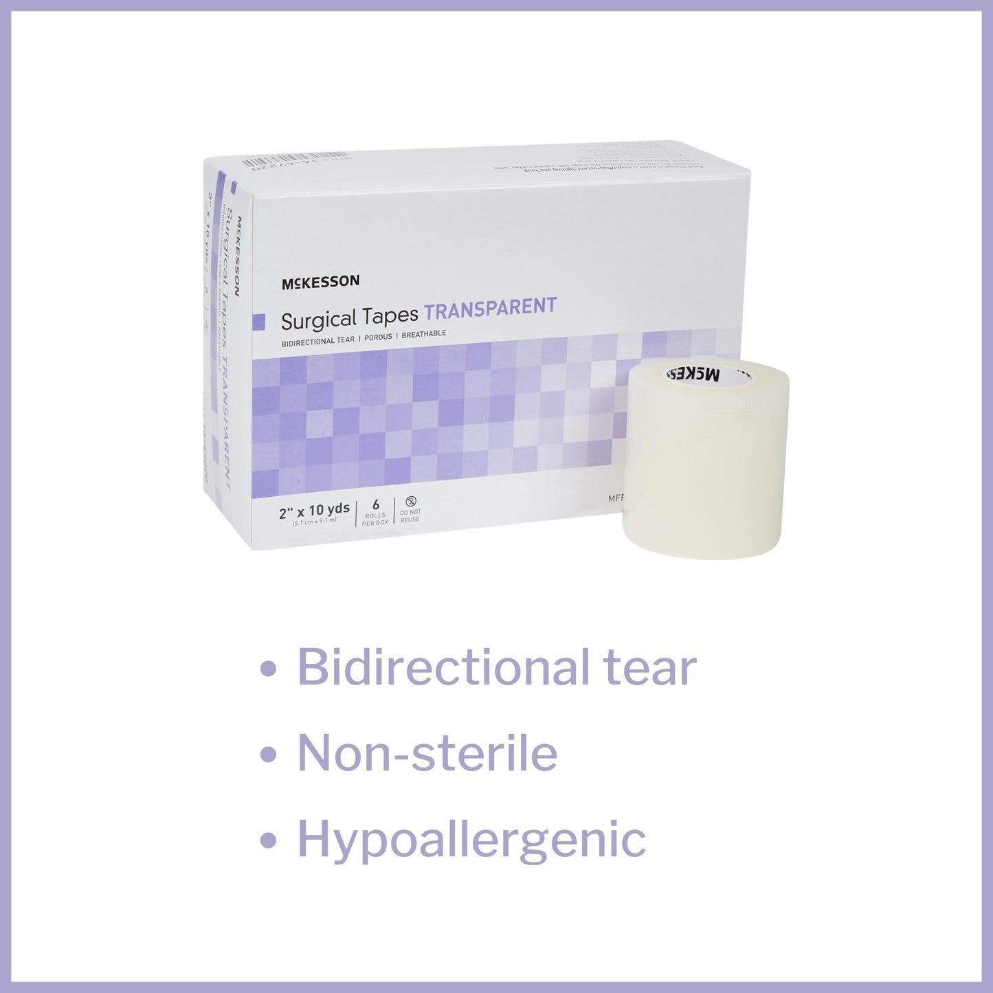 Medical Tape McKesson Transparent 2 Inch X 10 Yard Plastic NonSterile, Packaging Type- Box
