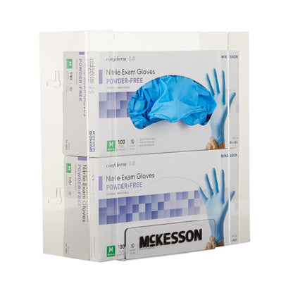 Glove Box Holder McKesson Horizontal or Vertical Mounted 2-Box Capacity Clear 4 X 10 X 10-3/4 Inch Plastic, Packaging Type- Each