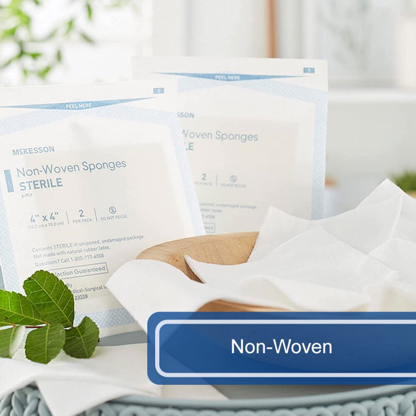Nonwoven Sponge McKesson 4 X 4 Inch 6-Ply Sterile 2 per Pack, Packaging Type- Box
