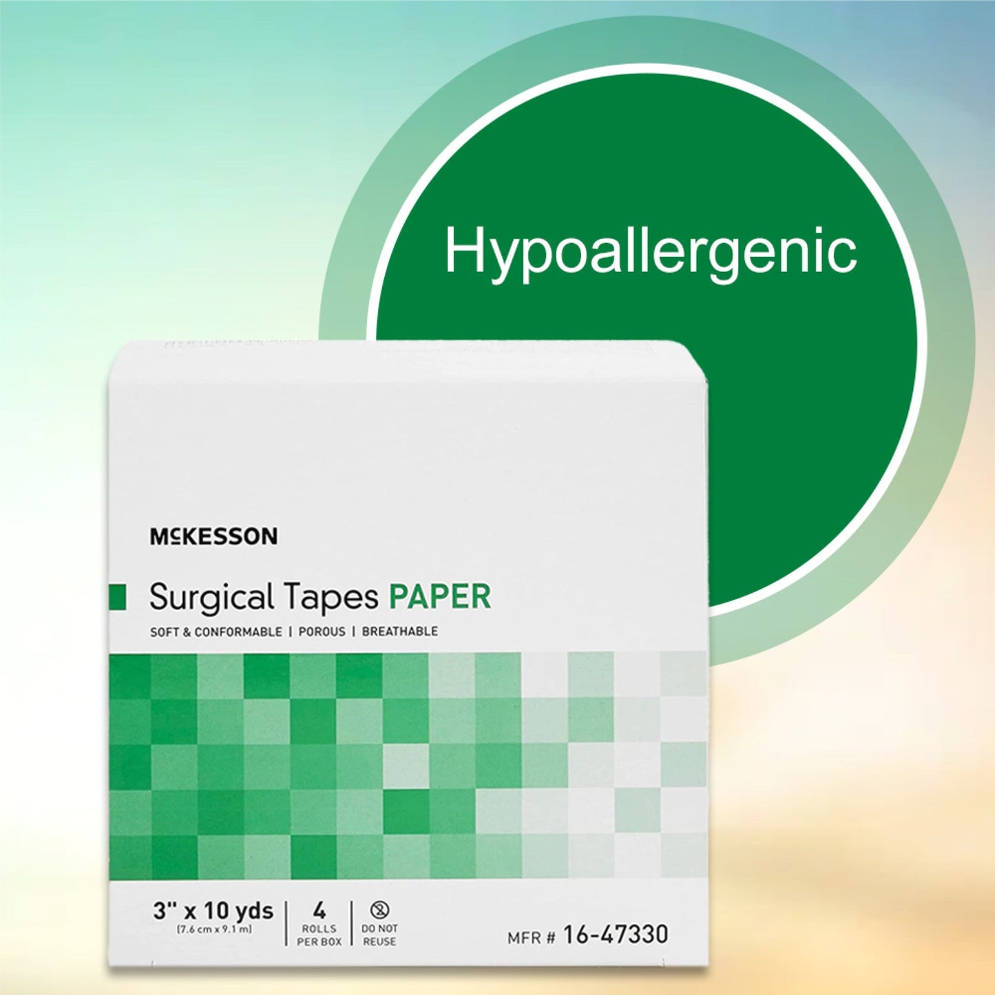 Medical Tape McKesson White 3 Inch X 10 Yard Paper NonSterile, Packaging Type- Box