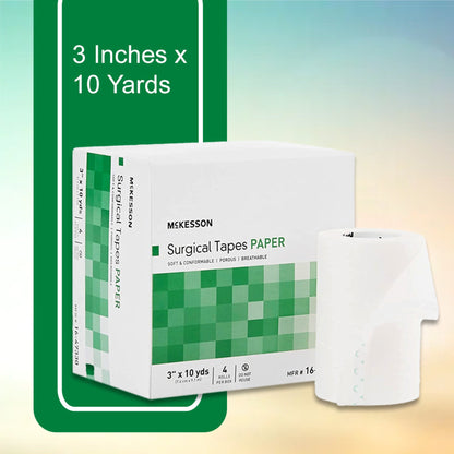 Medical Tape McKesson White 3 Inch X 10 Yard Paper NonSterile, Packaging Type- Box