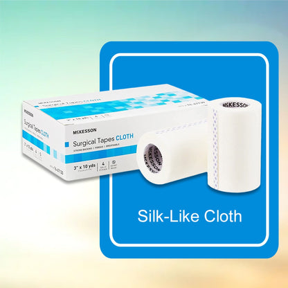 Medical Tape McKesson White 3 Inch X 10 Yard Silk-Like Cloth NonSterile, Packaging Type- Box