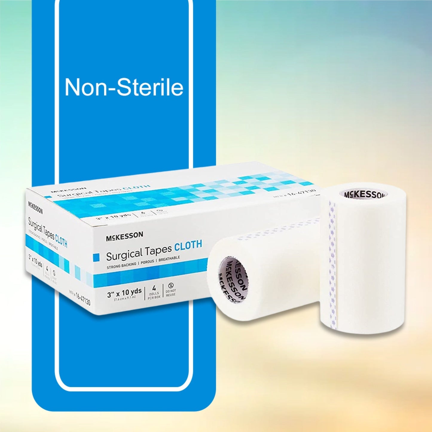 Medical Tape McKesson White 3 Inch X 10 Yard Silk-Like Cloth NonSterile, Packaging Type- Box