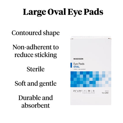 Eye Pad McKesson 2-1/8 X 2-5/8 Inch Sterile 1 per Pack, Packaging Type- Box