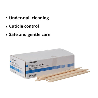 Manicure Stick McKesson 4.5 Inch 100% White Birch, Packaging Type- Box
