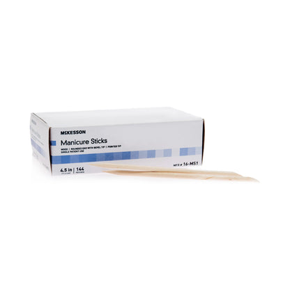 Manicure Stick McKesson 4.5 Inch 100% White Birch, Packaging Type- Each