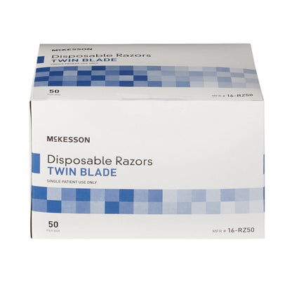 Personal Razor McKesson Single Edge Twin Blade NonSterile Disposable, Packaging Type- Each