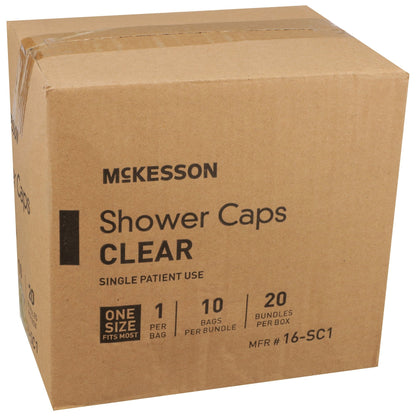 Shower Cap McKesson One Size Fits Most Clear, Packaging Type- Each