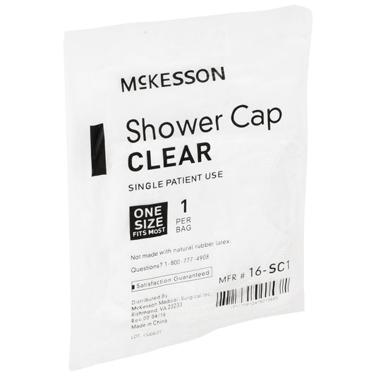 Shower Cap McKesson One Size Fits Most Clear, Packaging Type- Each