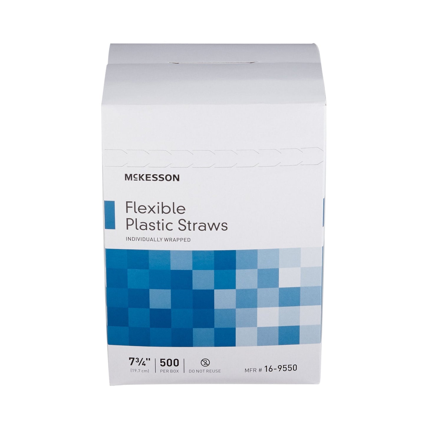 Flexible Drinking Straw McKesson 7-3/4 Inch Length White Individually Wrapped, Packaging Type- Box