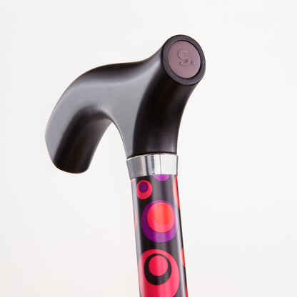 Folding Cane Switch Sticks® Aluminum 32 to 37 Inch Height Circle Print