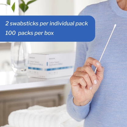 Swabstick McKesson Cotton Tip Wood Shaft 6 Inch Sterile 2 per Pack, Packaging Type- Box