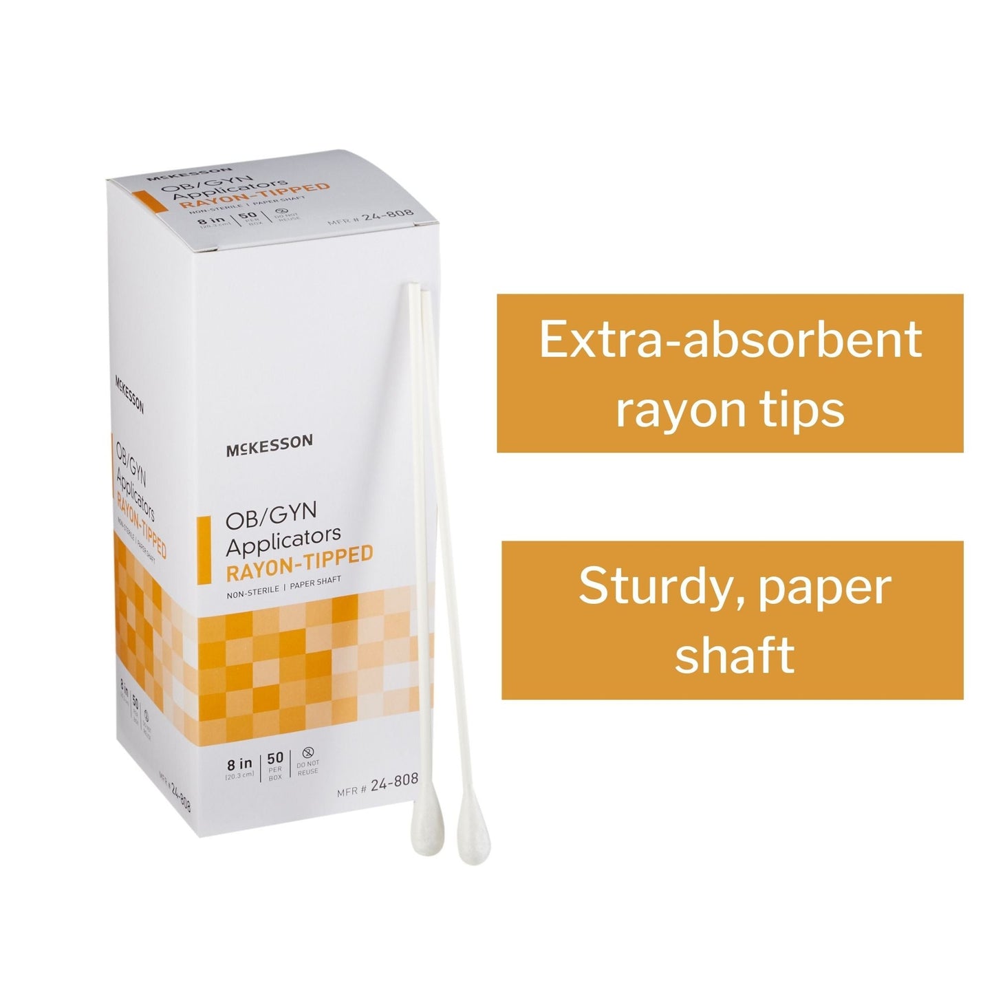 McKesson OB/GYN Swab 8 Inch Length NonSterile, Packaging Type- Box