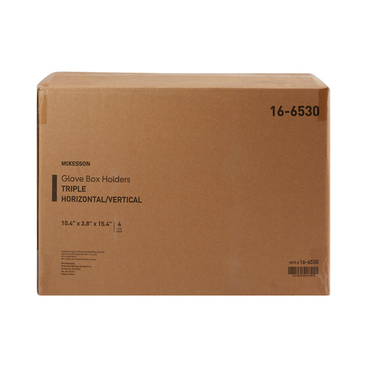 Glove Box Holder McKesson Horizontal or Vertical Mounted 3-Box Capacity Clear 3-1/8 X 10-1/4 X 15-1/4 Inch Plastic, Packaging Type- Each