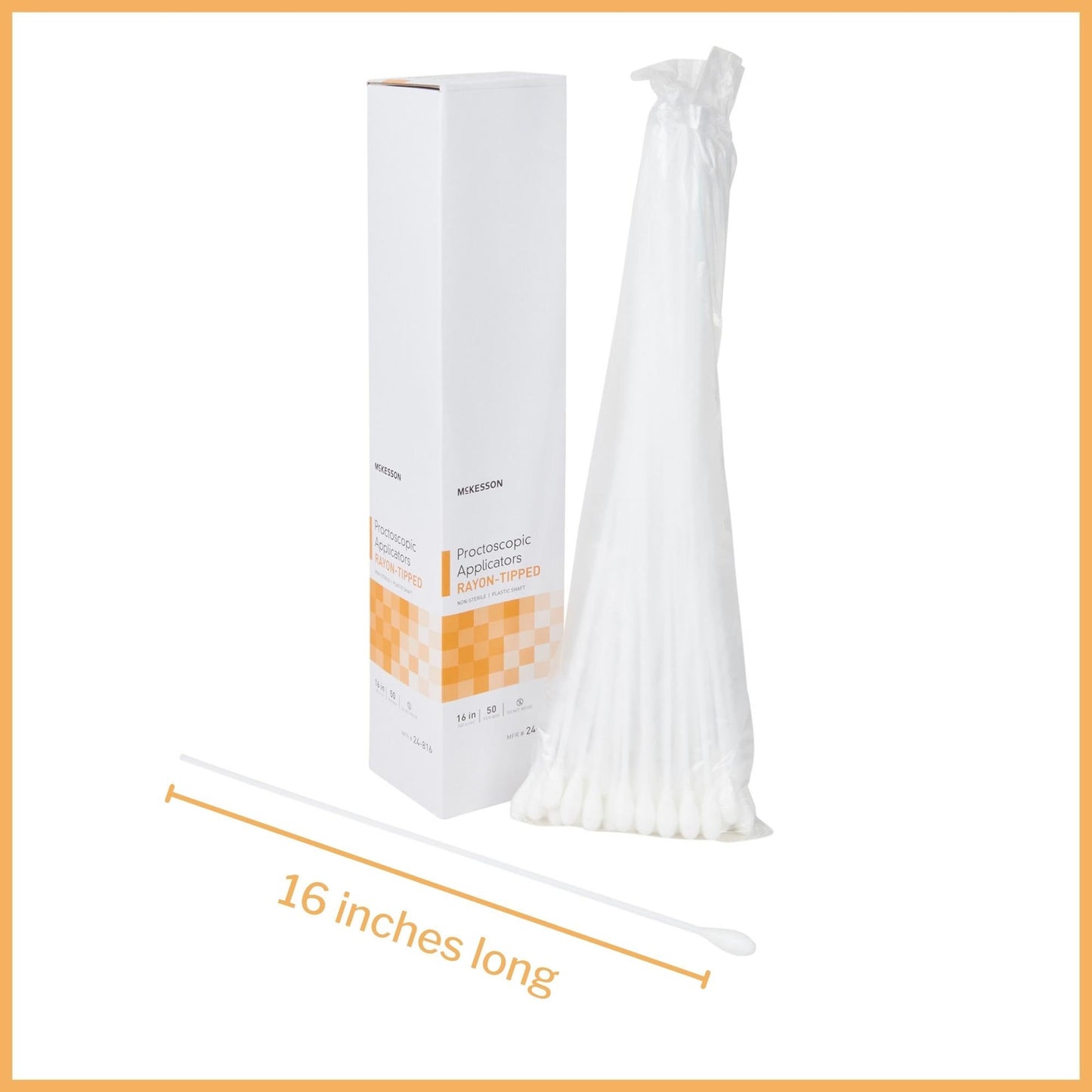 McKesson Proctoscopic Swabstick 16 Inch Length NonSterile, Packaging Type- Box
