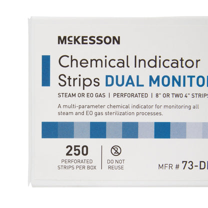McKesson Sterilization Chemical Indicator Strip Steam / EO Gas 8 Inch, Packaging Type- Box