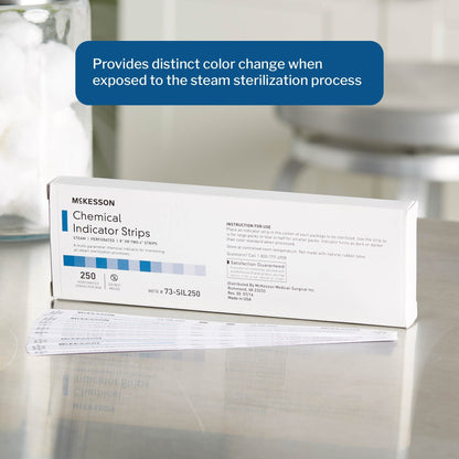 McKesson Sterilization Chemical Indicator Strip Steam 8 Inch, Packaging Type- Box