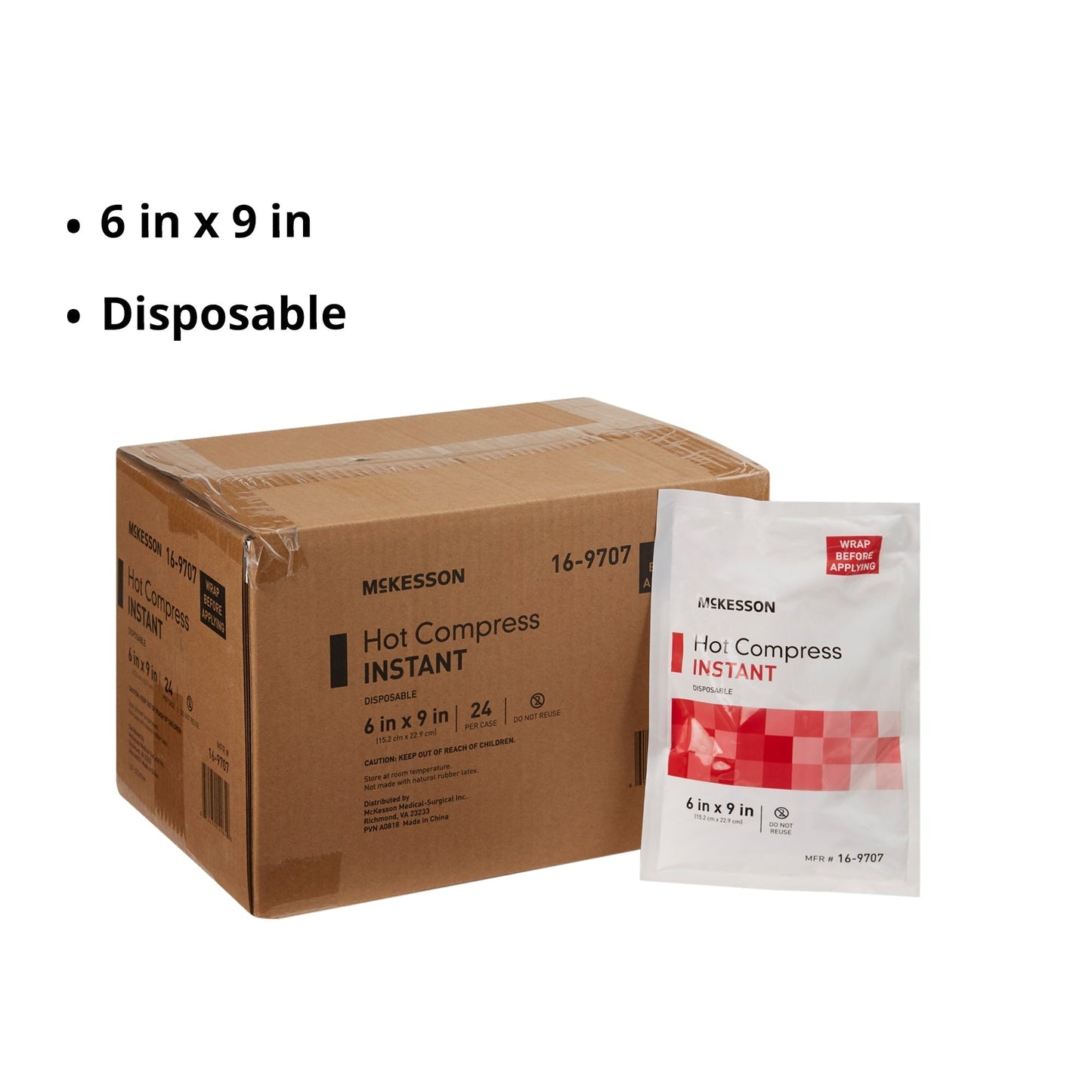 Instant Hot Pack McKesson General Purpose Large Plastic Disposable, Packaging Type- Each