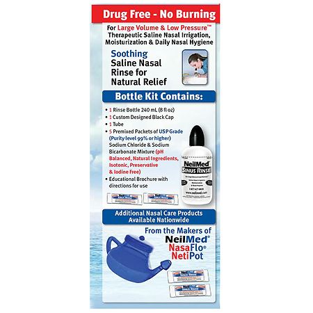 Saline Nasal Rinse Kit Neilmed Sinus Rinse 100 Packets, Packaging Type- Box