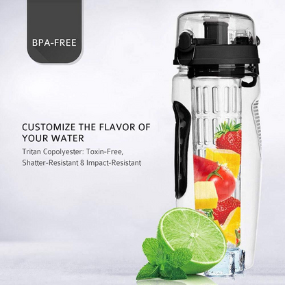 HydraBloom™ 32oz Fruit Infuser Bottle – BPA-Free & Leakproof