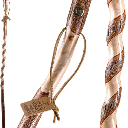 Walking Stick Brazos Twisted Trekker Wood 58 Inch Height Sassafras