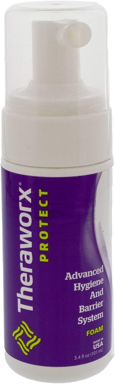 Rinse-Free Cleanser Theraworx Protect Advanced Hygiene and Barrier System Liquid 1.7 oz. Pump Bottle Lavender Scent, Packaging Type- Each