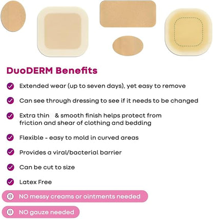 Hydrocolloid Dressing DuoDERM Signal CGF Foam Backing 4 X 4 Inch Square Hydrocolloid, Packaging Type- Box