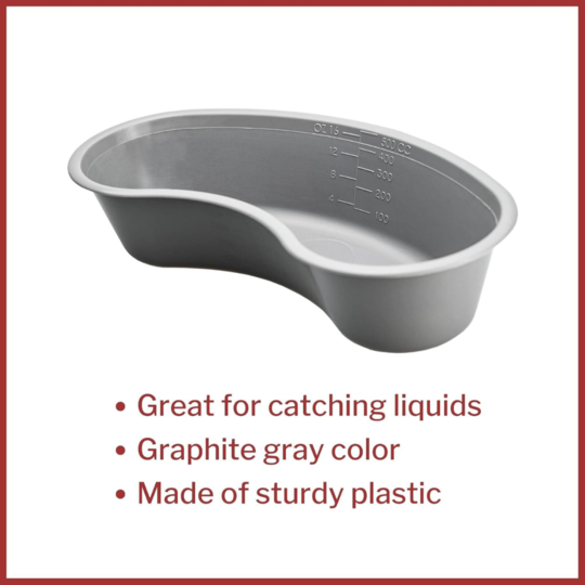 Emesis Basin McKesson Graphite 20 oz. Plastic Single Patient Use, Packaging Type- Each
