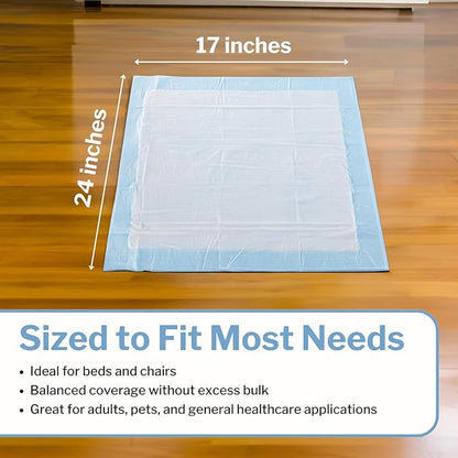 Disposable Underpad PremierPro 17 X 24 Inch Fluff Light Absorbency, Packaging Type- Case
