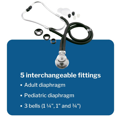 Sprague Stethoscope McKesson Black 2-Tube 16 Inch Tube Double Sided Chestpiece, Packaging Type- Each